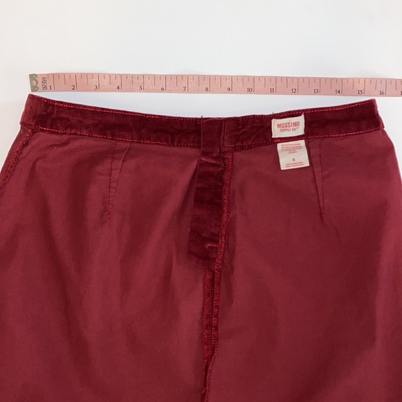 Skirt Burgundy Velvet  by Mossimo Supply & Co. Studded Pockets. NWOT - Picture 5 of 7